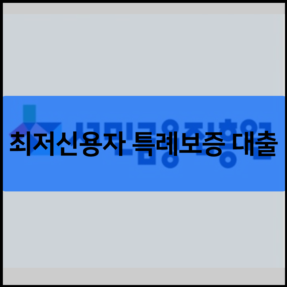 최저신용자 특례보증 대출