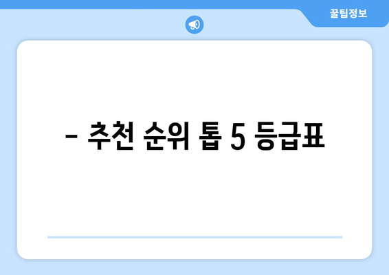 - 추천 순위 톱 5 등급표