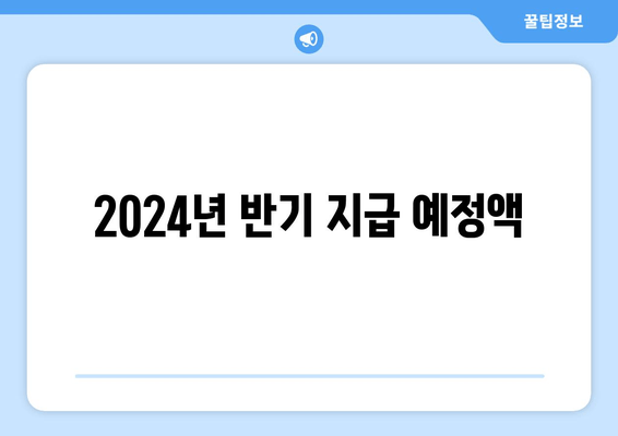 2024년 반기 지급 예정액