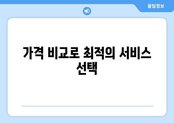 가격 비교로 최적의 서비스 선택