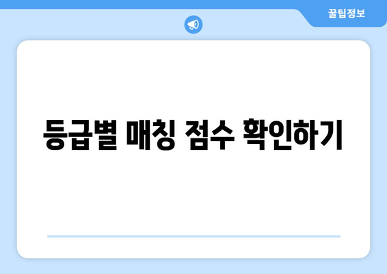 등급별 매칭 점수 확인하기