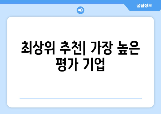 최상위 추천| 가장 높은 평가 기업