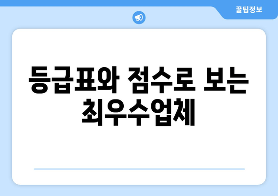 등급표와 점수로 보는 최우수업체