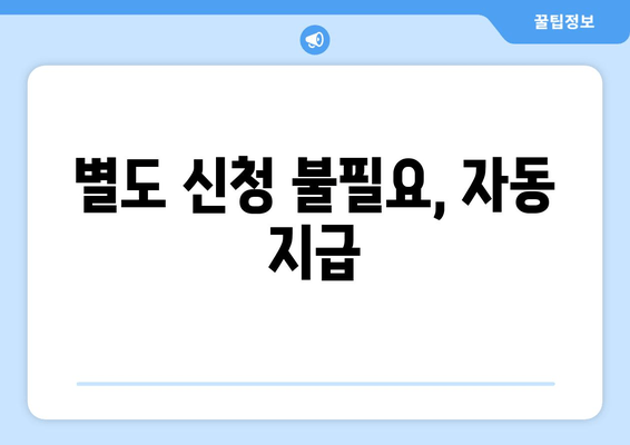 별도 신청 불필요, 자동 지급