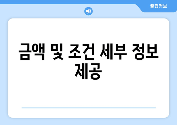 금액 및 조건 세부 정보 제공