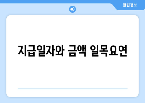 지급일자와 금액 일목요연