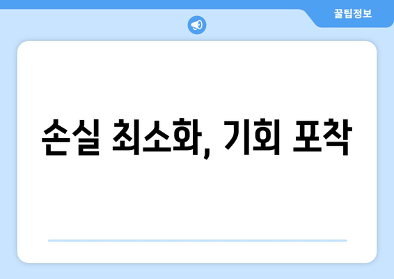 손실 최소화, 기회 포착