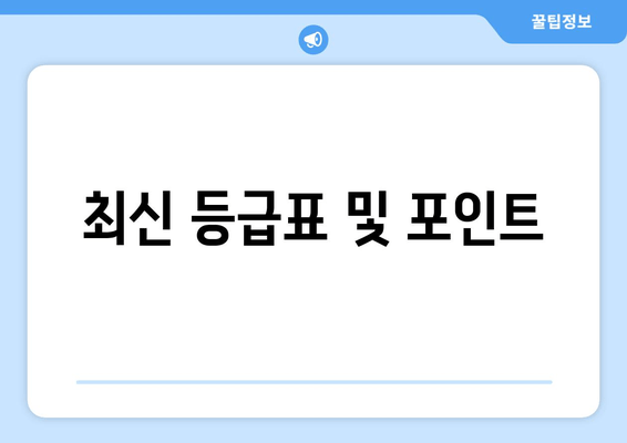 최신 등급표 및 포인트