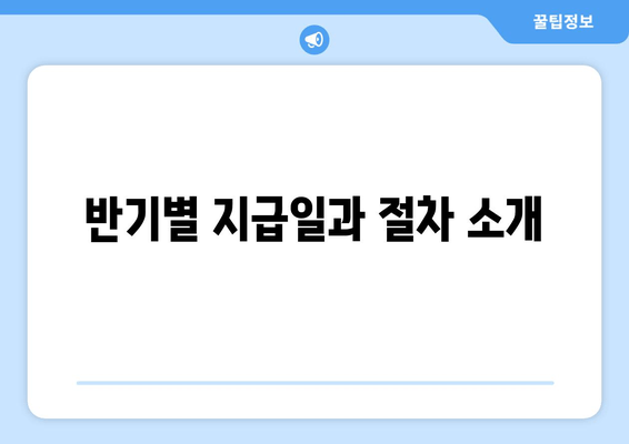 반기별 지급일과 절차 소개