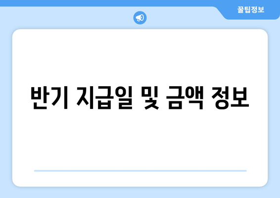 반기 지급일 및 금액 정보