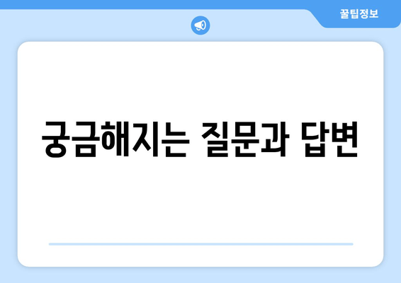 궁금해지는 질문과 답변