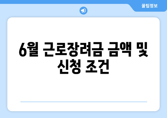 6월 근로장려금 금액 및 신청 조건