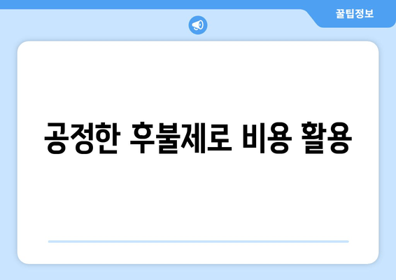 공정한 후불제로 비용 활용