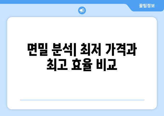 면밀 분석| 최저 가격과 최고 효율 비교