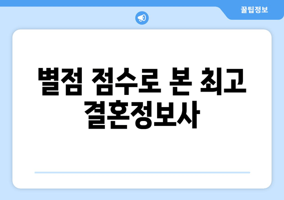 별점 점수로 본 최고 결혼정보사