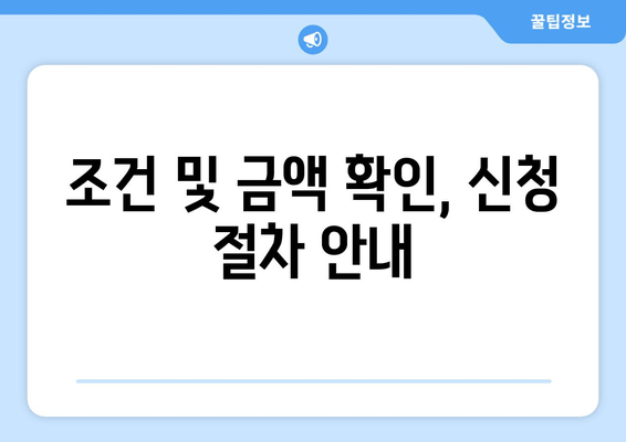 조건 및 금액 확인, 신청 절차 안내