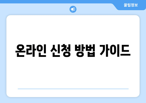 온라인 신청 방법 가이드