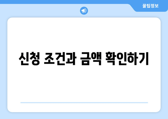 신청 조건과 금액 확인하기