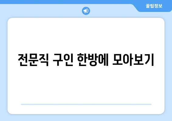 전문직 구인 한방에 모아보기