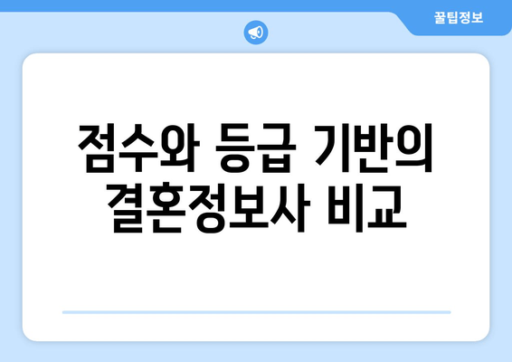 점수와 등급 기반의 결혼정보사 비교