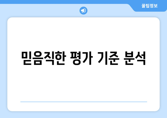 믿음직한 평가 기준 분석