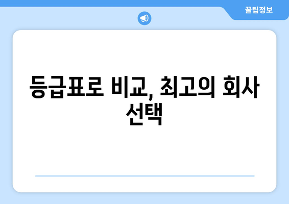 등급표로 비교, 최고의 회사 선택