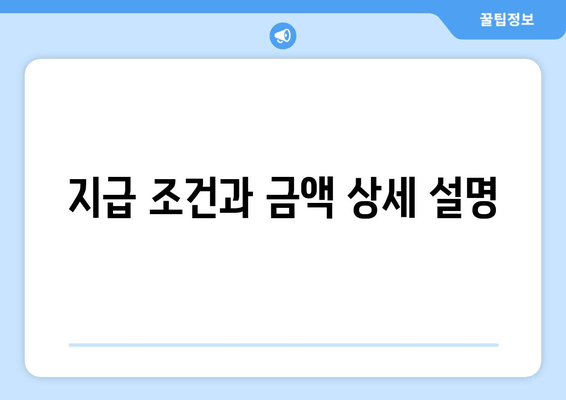 지급 조건과 금액 상세 설명