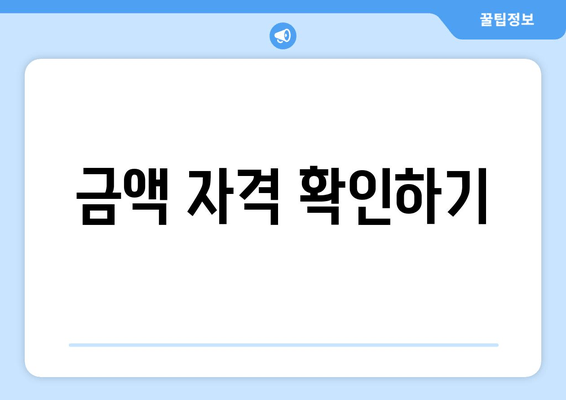 금액 자격 확인하기