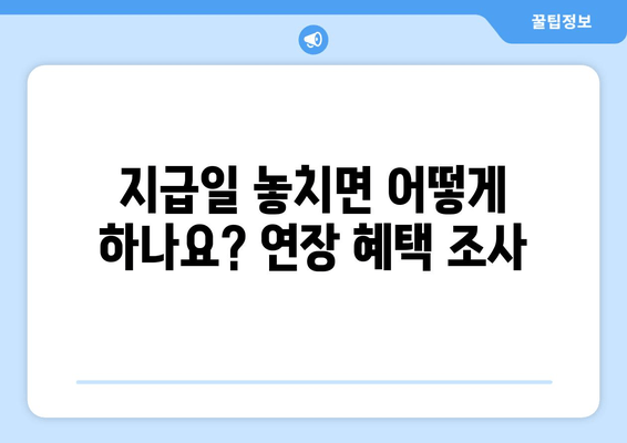 지급일 놓치면 어떻게 하나요? 연장 혜택 조사