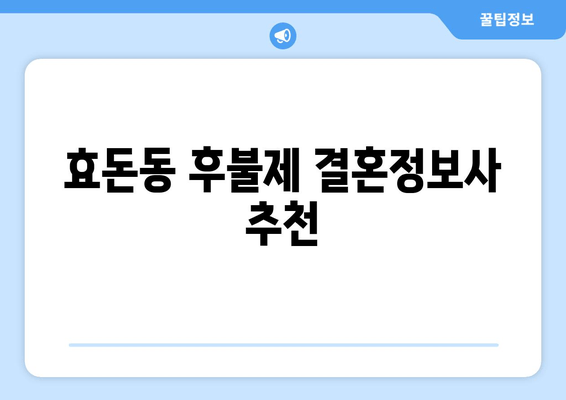 효돈동 후불제 결혼정보사 추천