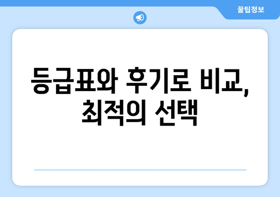 등급표와 후기로 비교, 최적의 선택