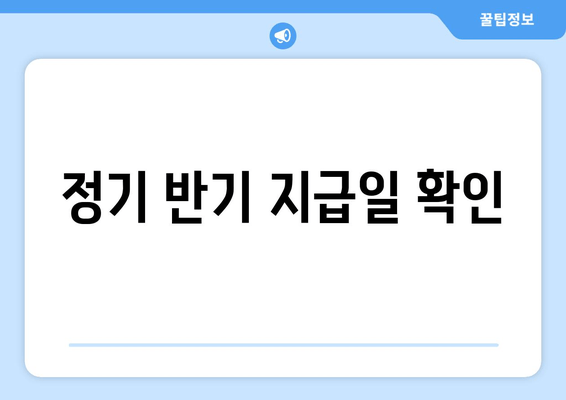 정기 반기 지급일 확인