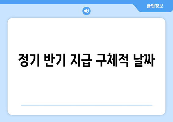 정기 반기 지급 구체적 날짜