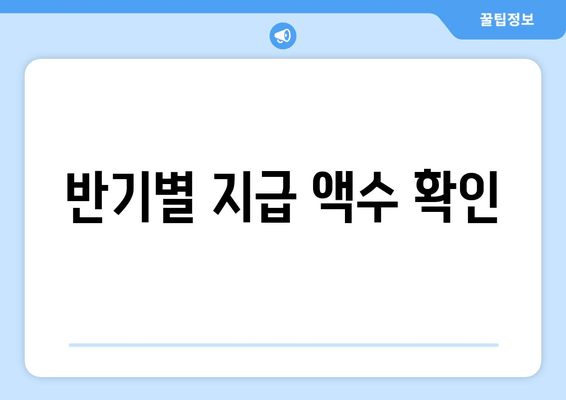 반기별 지급 액수 확인