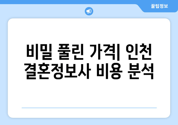 비밀 풀린 가격| 인천 결혼정보사 비용 분석