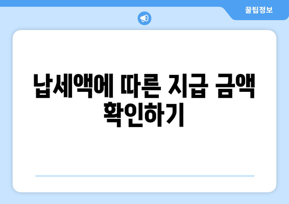 납세액에 따른 지급 금액 확인하기