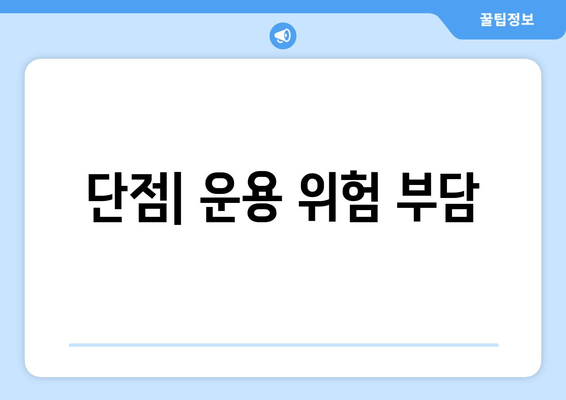 단점| 운용 위험 부담