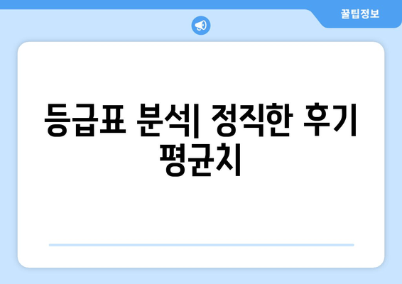 등급표 분석| 정직한 후기 평균치