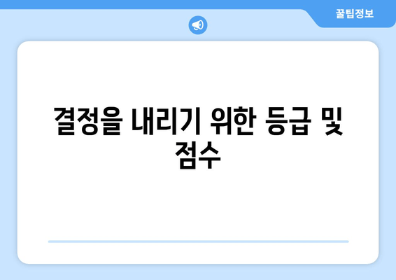 결정을 내리기 위한 등급 및 점수