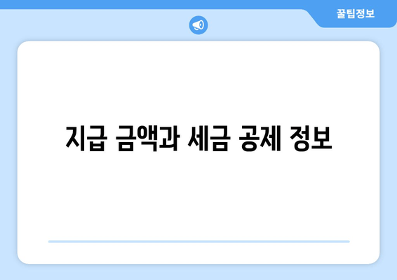 지급 금액과 세금 공제 정보