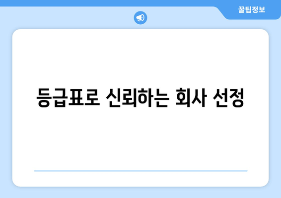 등급표로 신뢰하는 회사 선정