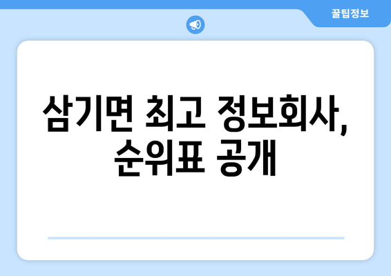 삼기면 최고 정보회사, 순위표 공개