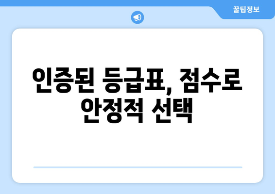 인증된 등급표, 점수로 안정적 선택