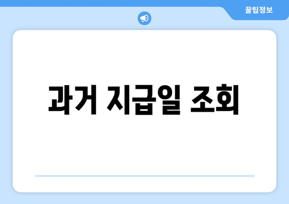 과거 지급일 조회