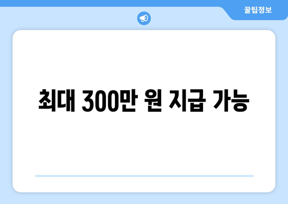 최대 300만 원 지급 가능