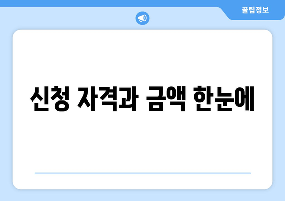 신청 자격과 금액 한눈에