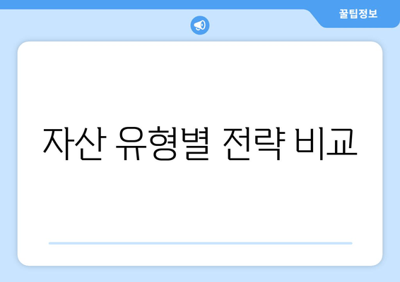 자산 유형별 전략 비교