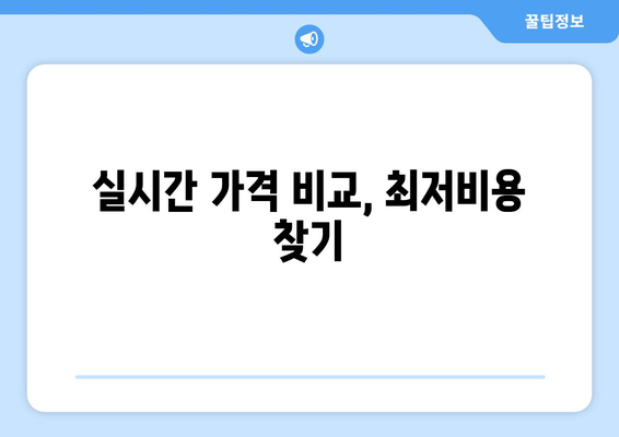 실시간 가격 비교, 최저비용 찾기