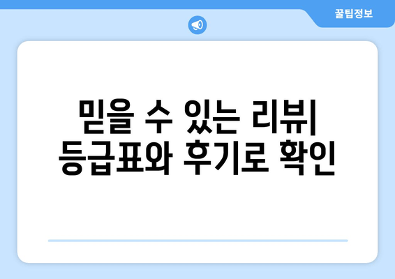 믿을 수 있는 리뷰| 등급표와 후기로 확인