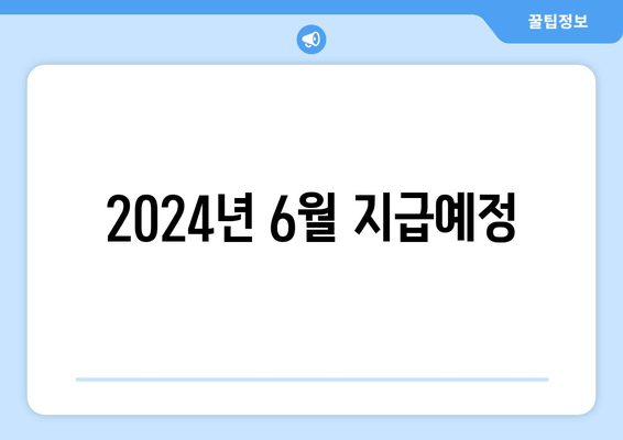 2024년 6월 지급예정